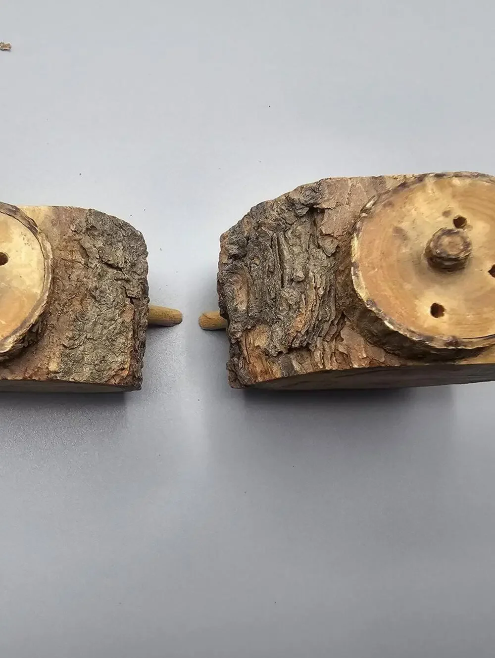 Rustic Wood Log Salt and Pepper Shakers Set